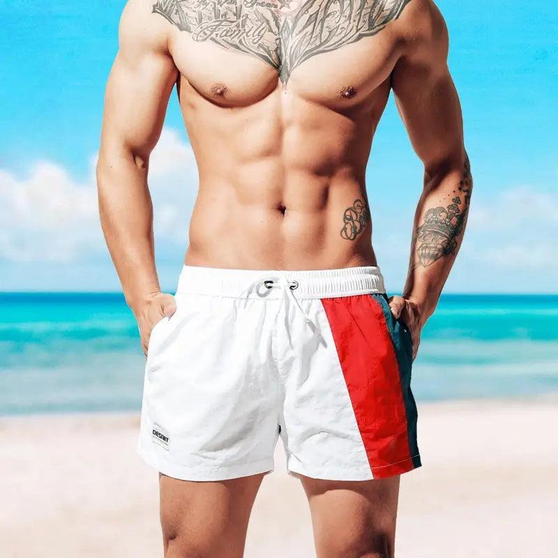Desmiit Men's Geometric Stitching Board Shorts Swim & Sports Wear