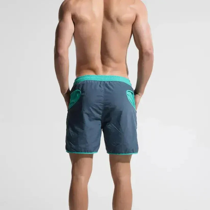 Desmiit Men's Loose Quick-Dry Beach Board Shorts Sporty Nylon Shorts
