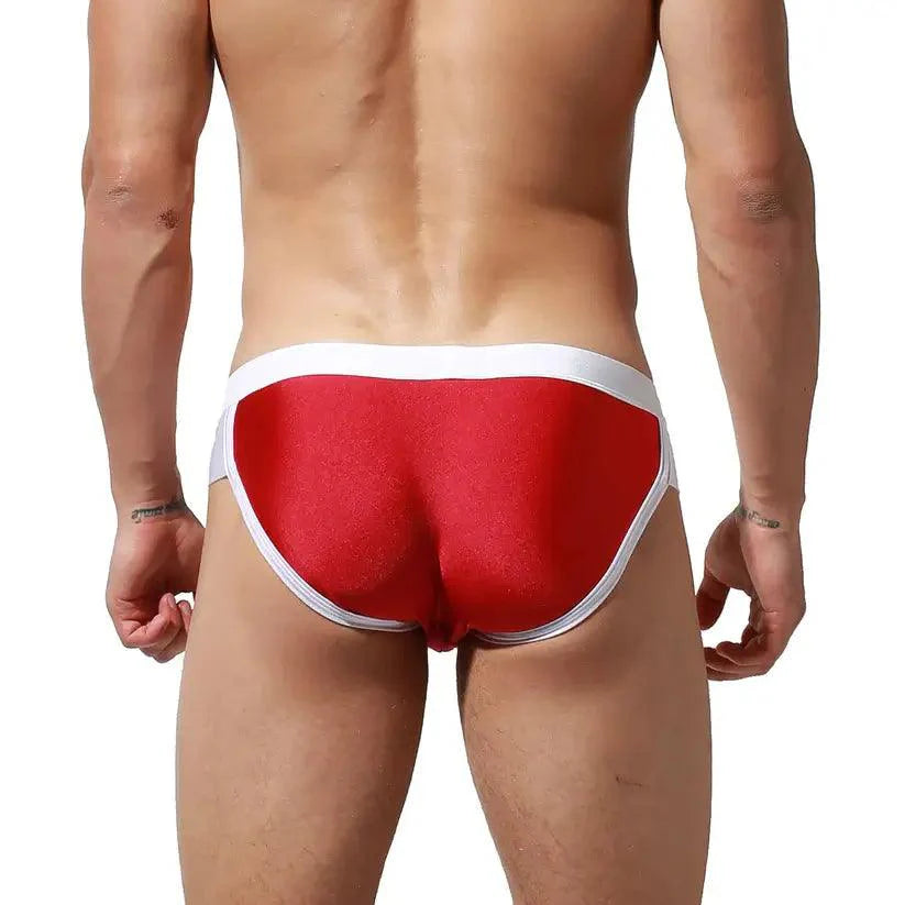 DESMIIT Men's Low Waist Swim Briefs with Removable Pad - His Inwear