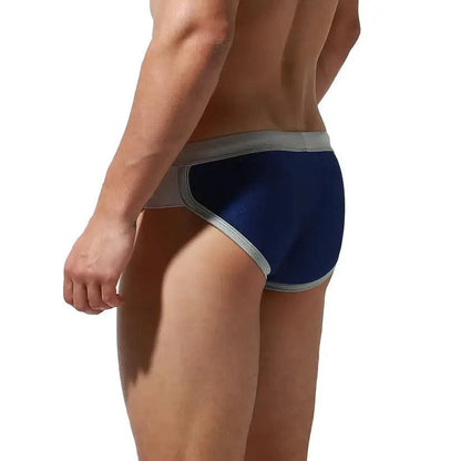 DESMIIT Men's Low Waist Swim Briefs with Removable Pad - His Inwear