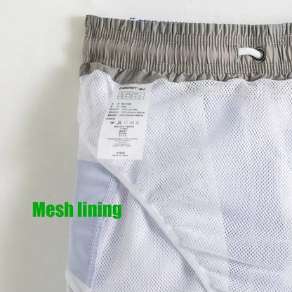 Desmiit Men's Printed Beach Shorts Blue Block Board Shorts with Mesh Lining