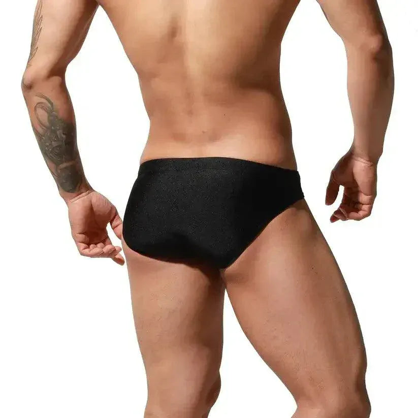 Desmiit Swimwear Beachwear Men's Sexy Low-Rise Swim Briefs with Embroidered