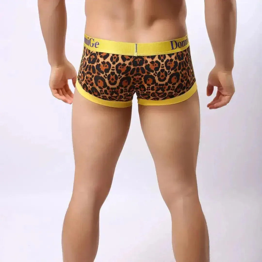 DomiGe DomiGe Male Low-Rise Trunks Sexy Leopard Undies for Men