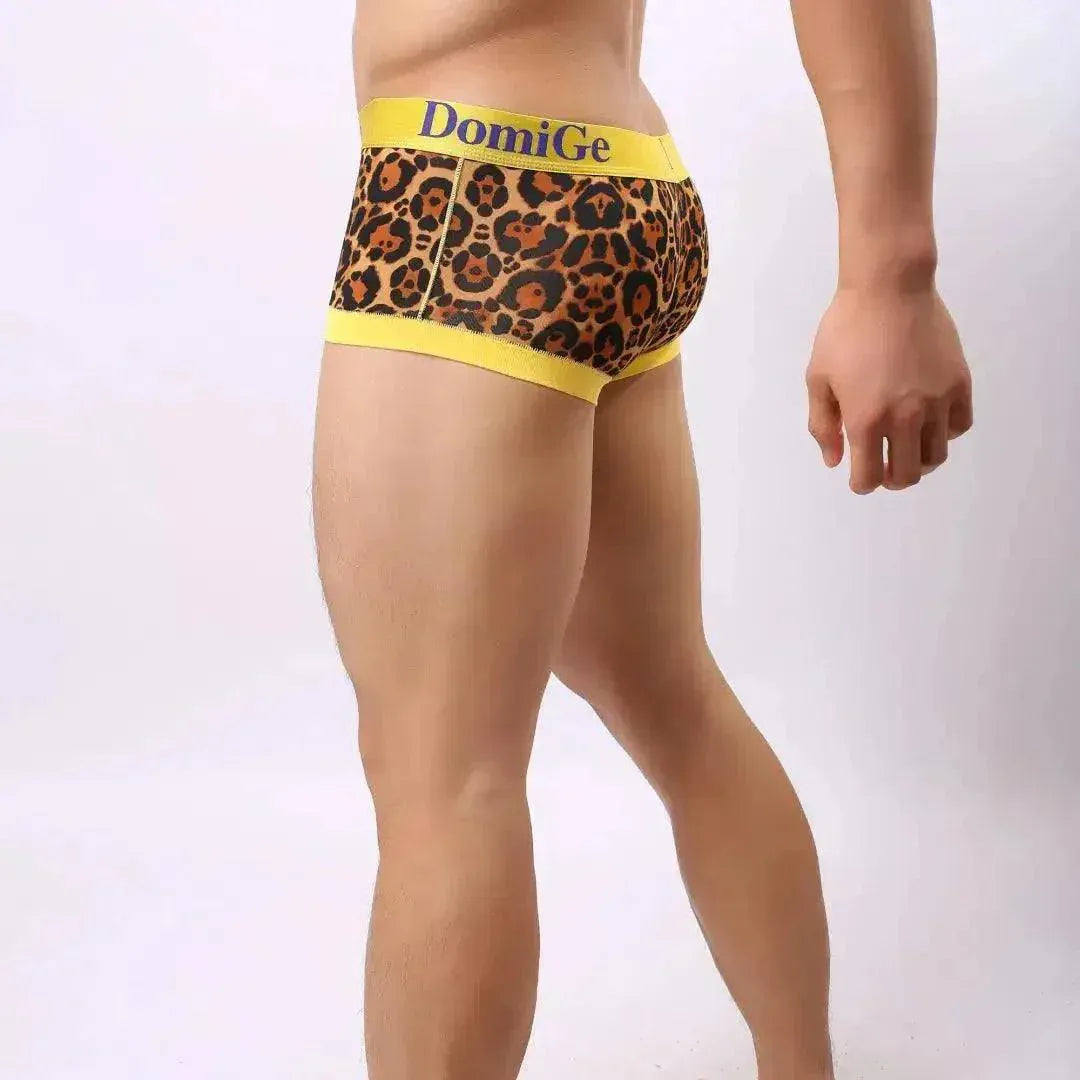 DomiGe DomiGe Male Low-Rise Trunks Sexy Leopard Undies for Men