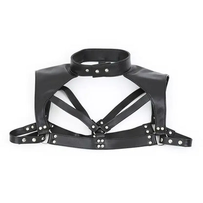 DomiGe DomiGe Men's Black Leather Chest Harness Shirt - Sexy Wear for Stage Performance