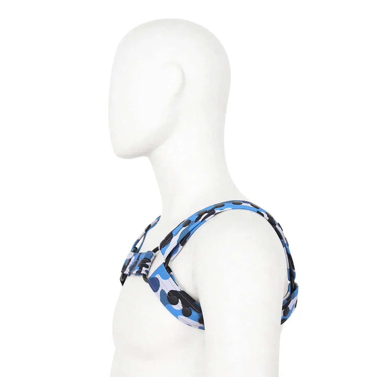 DomiGe DomiGe Men's Leather Body Harness for Nightclub  Blue