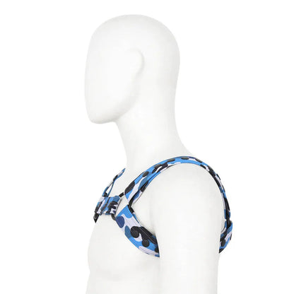 DomiGe DomiGe Men's Leather Body Harness for Nightclub  Blue