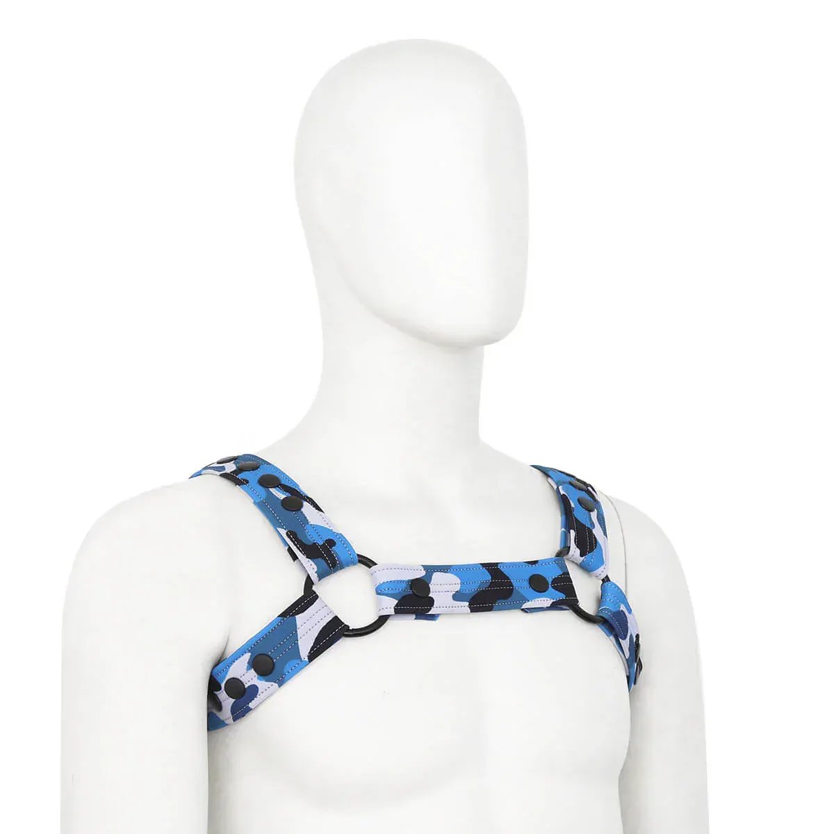 DomiGe DomiGe Men's Leather Body Harness for Nightclub  Blue