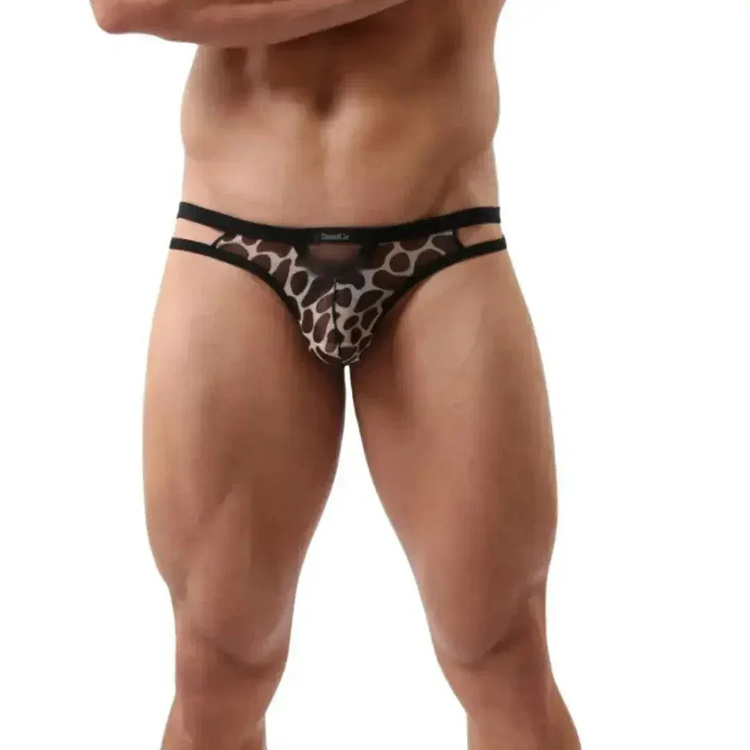 DomiGe DomiGe Men's Leopard Mesh G-String: Bold Style & Comfort Male Thong Underwear
