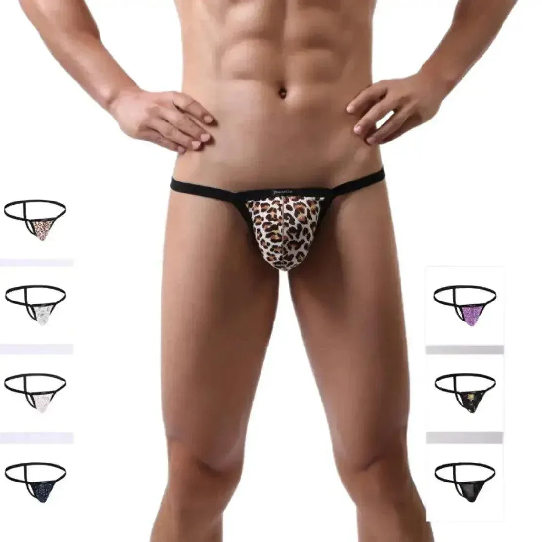 DomiGe DomiGe Men's Low-Rise Thong Flower Print Male T-Back