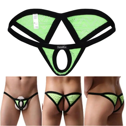 DomiGe DomiGe Men's Low Rise Thong with Dual-Strap and Open Front Design