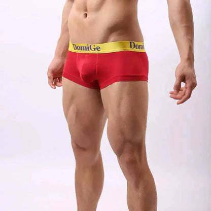 DomiGe DomiGe Men's Low-Rise Trunks: Contrast Logo Waistband Trunks
