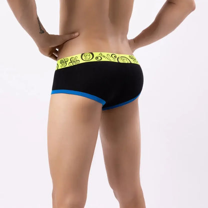 DomiGe DomiGe Men's Low Rise Trunks - Unique Fluorescent Waistband with Logo