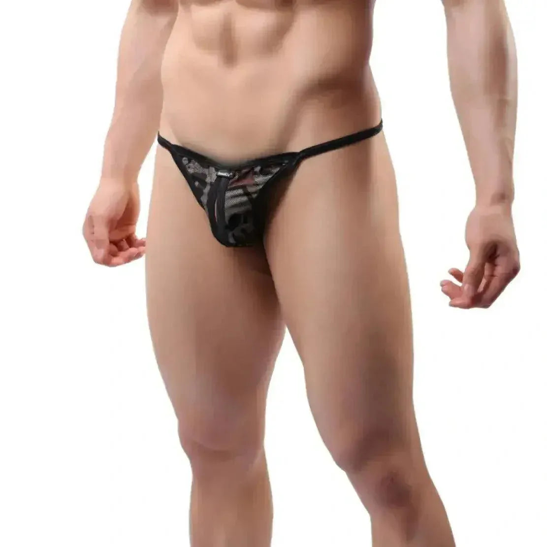 DomiGe DomiGe Men's Rustic Print Open Front Thong G-String for Men