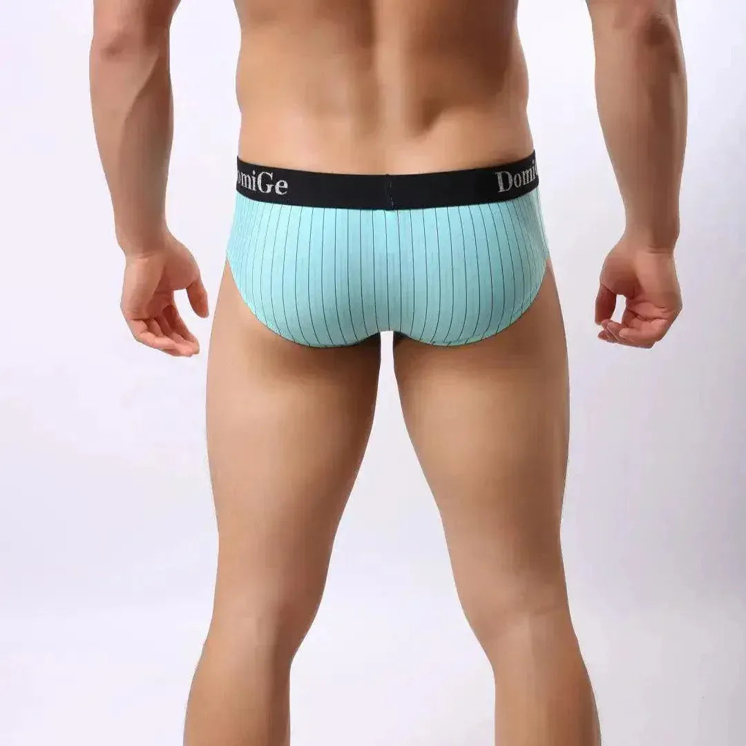 DomiGe DomiGe Men's Striped Trunks Ice Silk Pouch Male Sexy Underwear