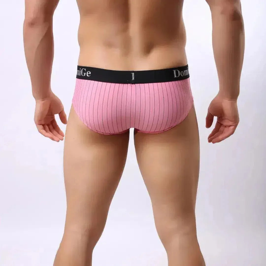DomiGe DomiGe Men's Striped Trunks Ice Silk Pouch Male Sexy Underwear