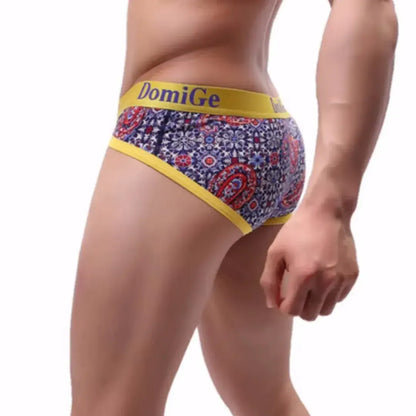 DomiGe DomiGe Men's Underwear, Red Paisley Print Briefs for Men