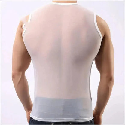 DomiGe DomiGe Men Sexy Shirt Sheer Stretchy Blend Male Underwear Mesh Lace Tops