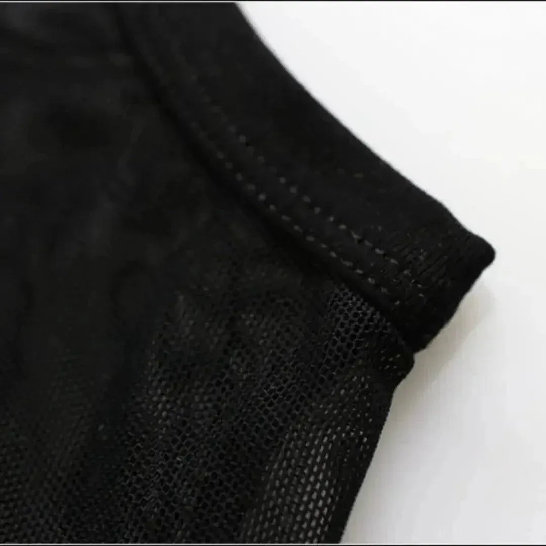 DomiGe DomiGe Men Sexy Shirt Sheer Stretchy Blend Male Underwear Mesh Lace Tops