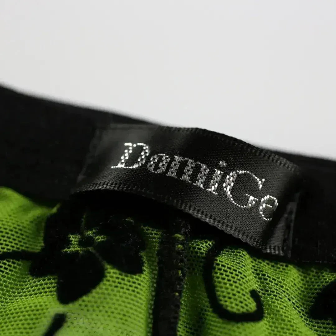 DomiGe DomiGe Mesh Briefs Velvet Sheer Male Skulls Print Sexy Underwear