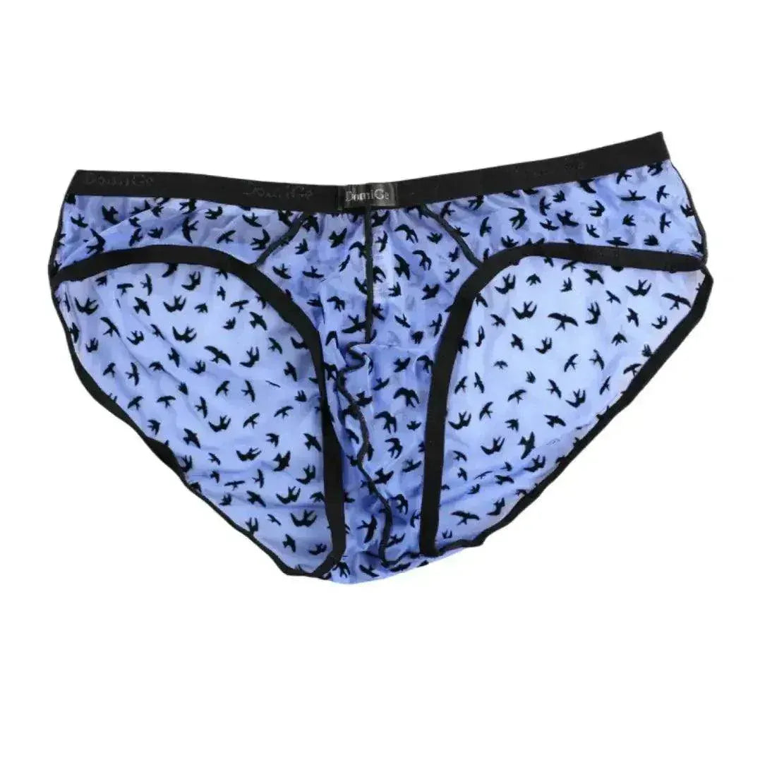 DomiGe DomiGe Mesh Briefs Velvet Sheer Male Skulls Print Sexy Underwear