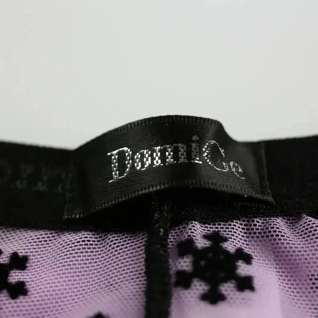 DomiGe DomiGe Mesh Briefs Velvet Sheer Male Skulls Print Sexy Underwear