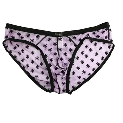 DomiGe DomiGe Mesh Briefs Velvet Sheer Male Skulls Print Sexy Underwear