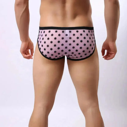 DomiGe DomiGe Mesh Briefs Velvet Sheer Male Skulls Print Sexy Underwear