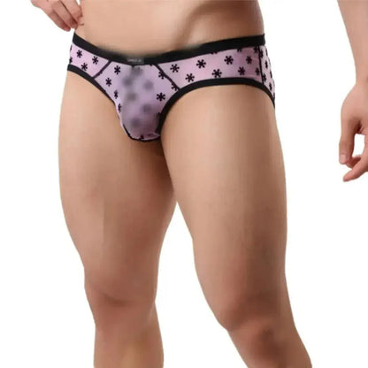 DomiGe DomiGe Mesh Briefs Velvet Sheer Male Skulls Print Sexy Underwear