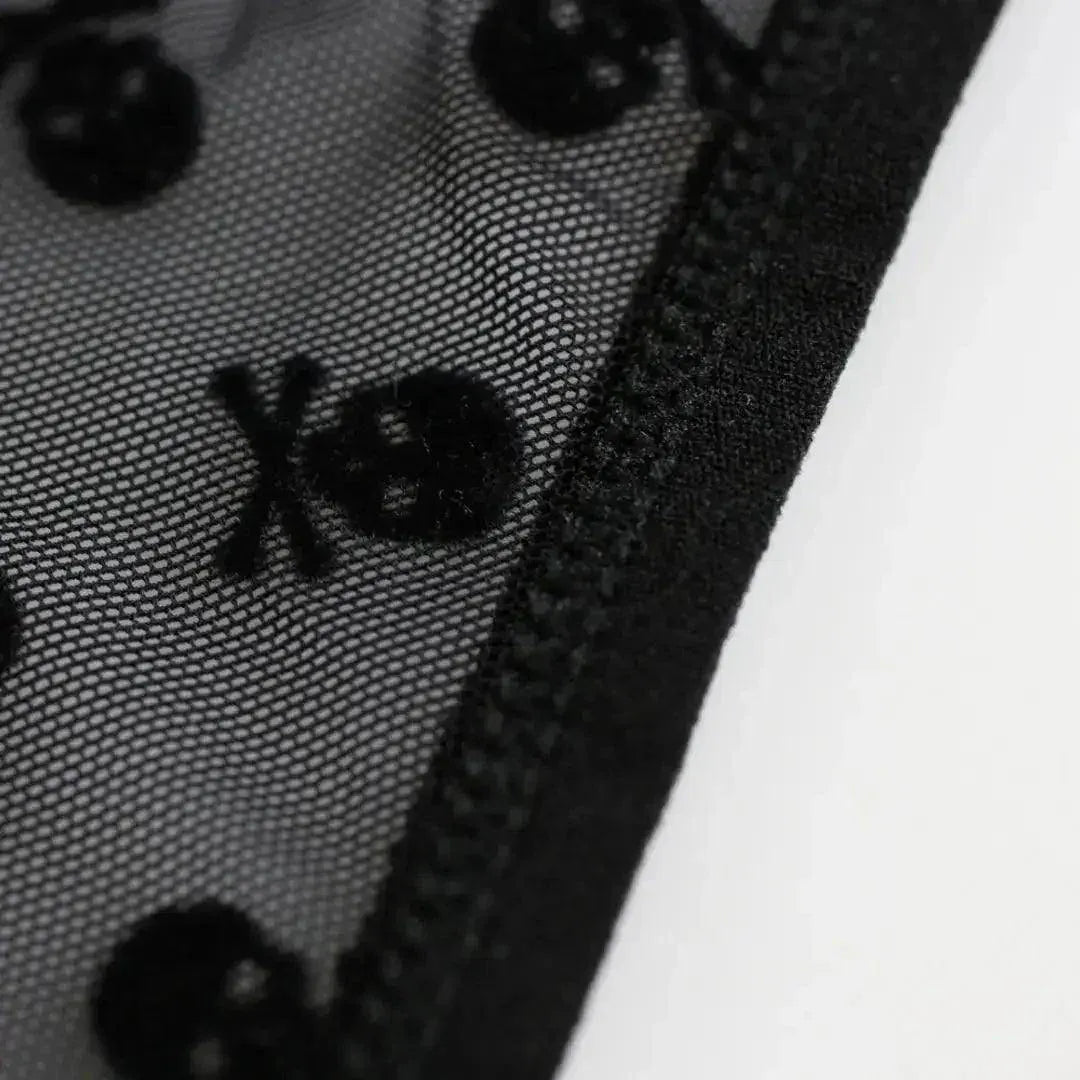 DomiGe DomiGe Mesh Briefs Velvet Sheer Male Skulls Print Sexy Underwear