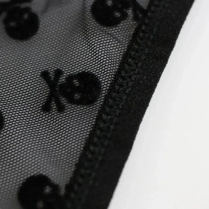 DomiGe DomiGe Mesh Briefs Velvet Sheer Male Skulls Print Sexy Underwear