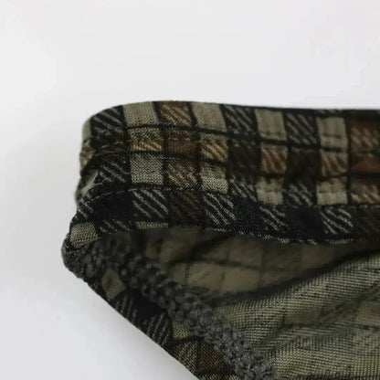 DomiGe DomiGe Undies for Men Low-Rise Briefs Hot Sell Plaid Underwear