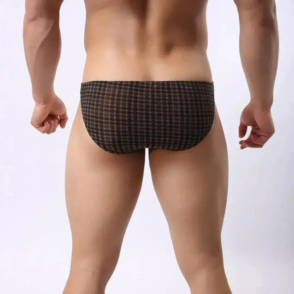 DomiGe DomiGe Undies for Men Low-Rise Briefs Hot Sell Plaid Underwear