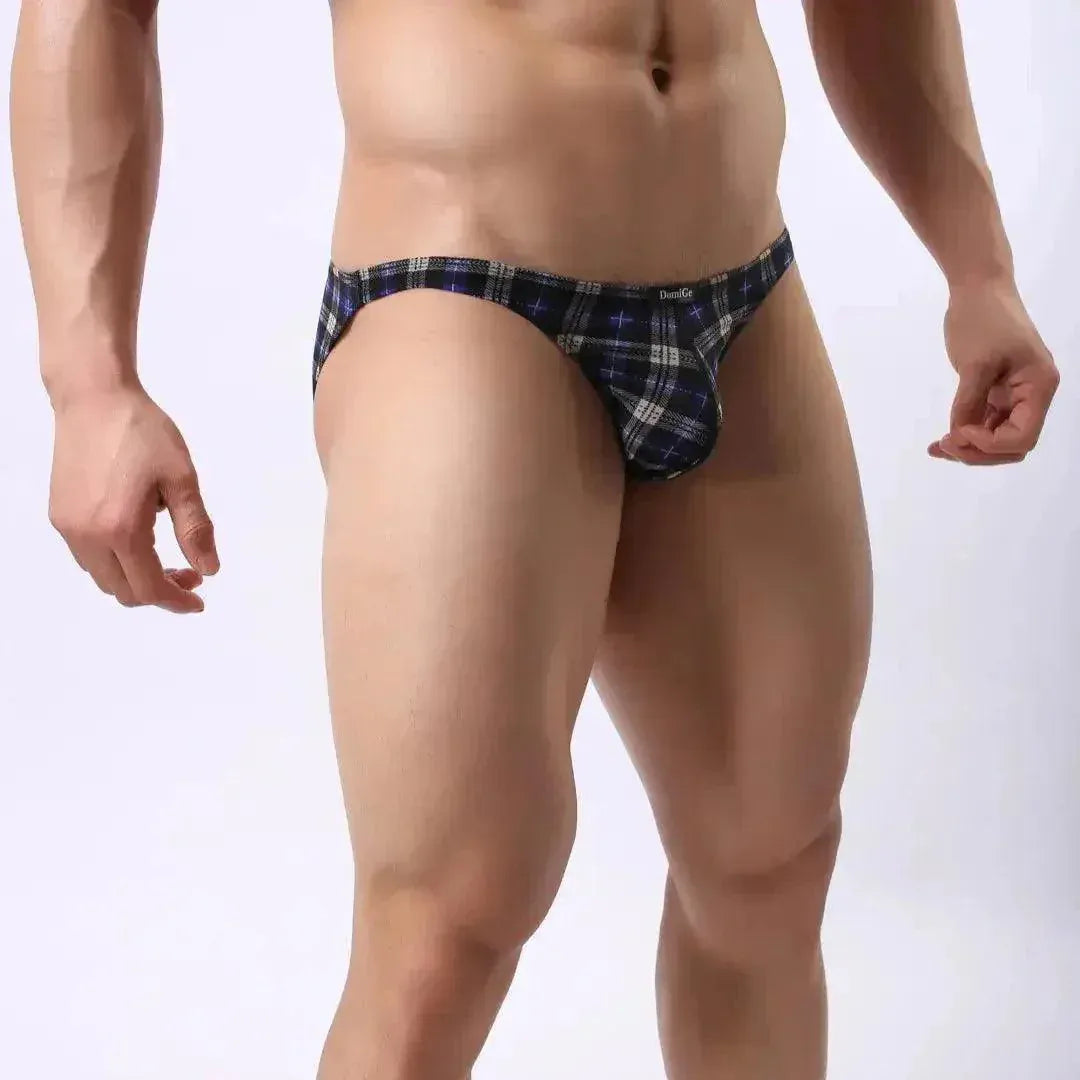 DomiGe DomiGe Undies for Men Low-Rise Briefs Hot Sell Plaid Underwear
