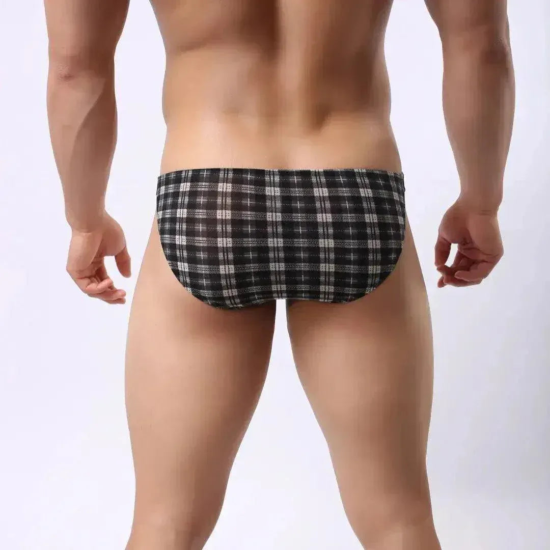 DomiGe DomiGe Undies for Men Low-Rise Briefs Hot Sell Plaid Underwear