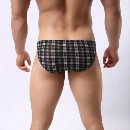 DomiGe DomiGe Undies for Men Low-Rise Briefs Hot Sell Plaid Underwear