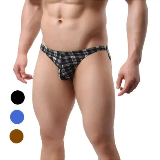 DomiGe DomiGe Undies for Men Low-Rise Briefs Hot Sell Plaid Underwear