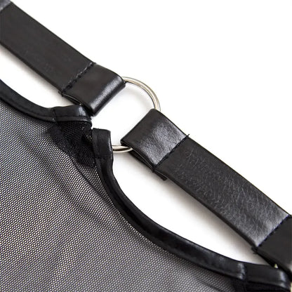 DomiGe Men's Leather BDSM Briefs with Metal Accents - Sexy Underwear for Male Bondage & Fetish Wear