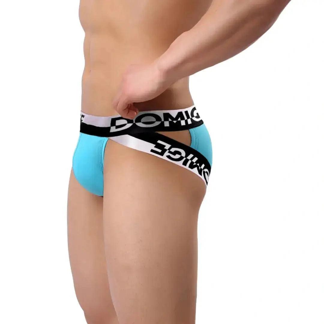 DomiGe Men's Underwear Briefs with Silver Logo Waistband - His Inwear