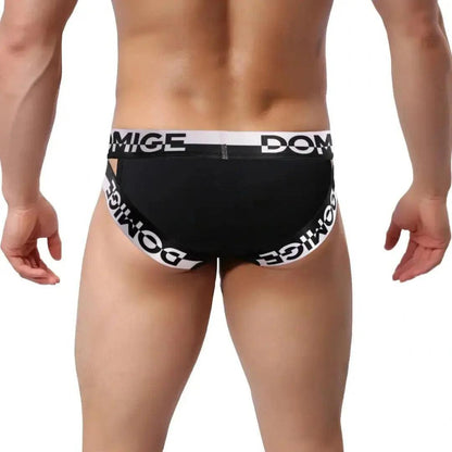 DomiGe Men's Underwear Briefs with Silver Logo Waistband - His Inwear