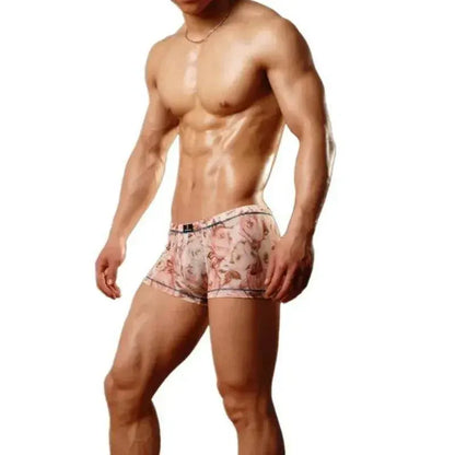 Dominik Dominik Men’s Boxers - Soft Lyocell Blend, Rust Print, Enhanced Support