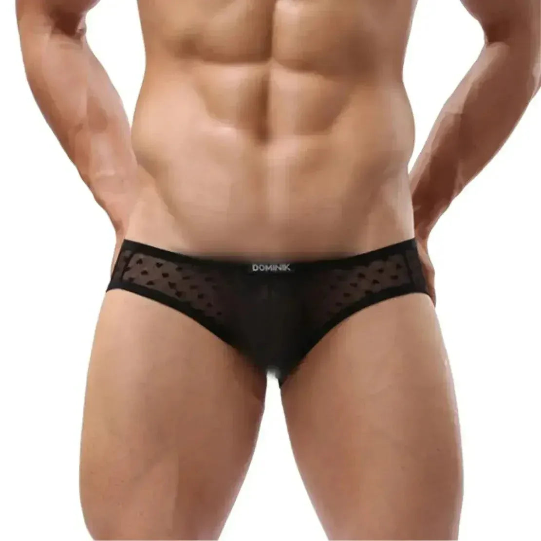 Dominik Dominik Men's Mesh Briefs Sexy Underwear Heart Print Trunks