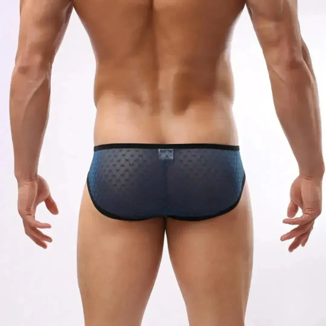 Dominik Dominik Men's Mesh Briefs Sexy Underwear Heart Print Trunks