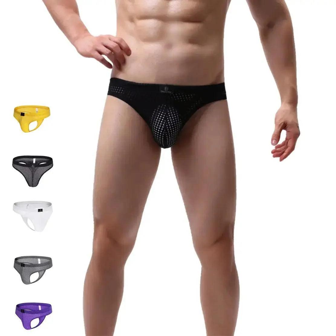 Dynamic Fit Mesh Men's Thong: Sleek, Breathable Comfort Male G-String - His Inwear