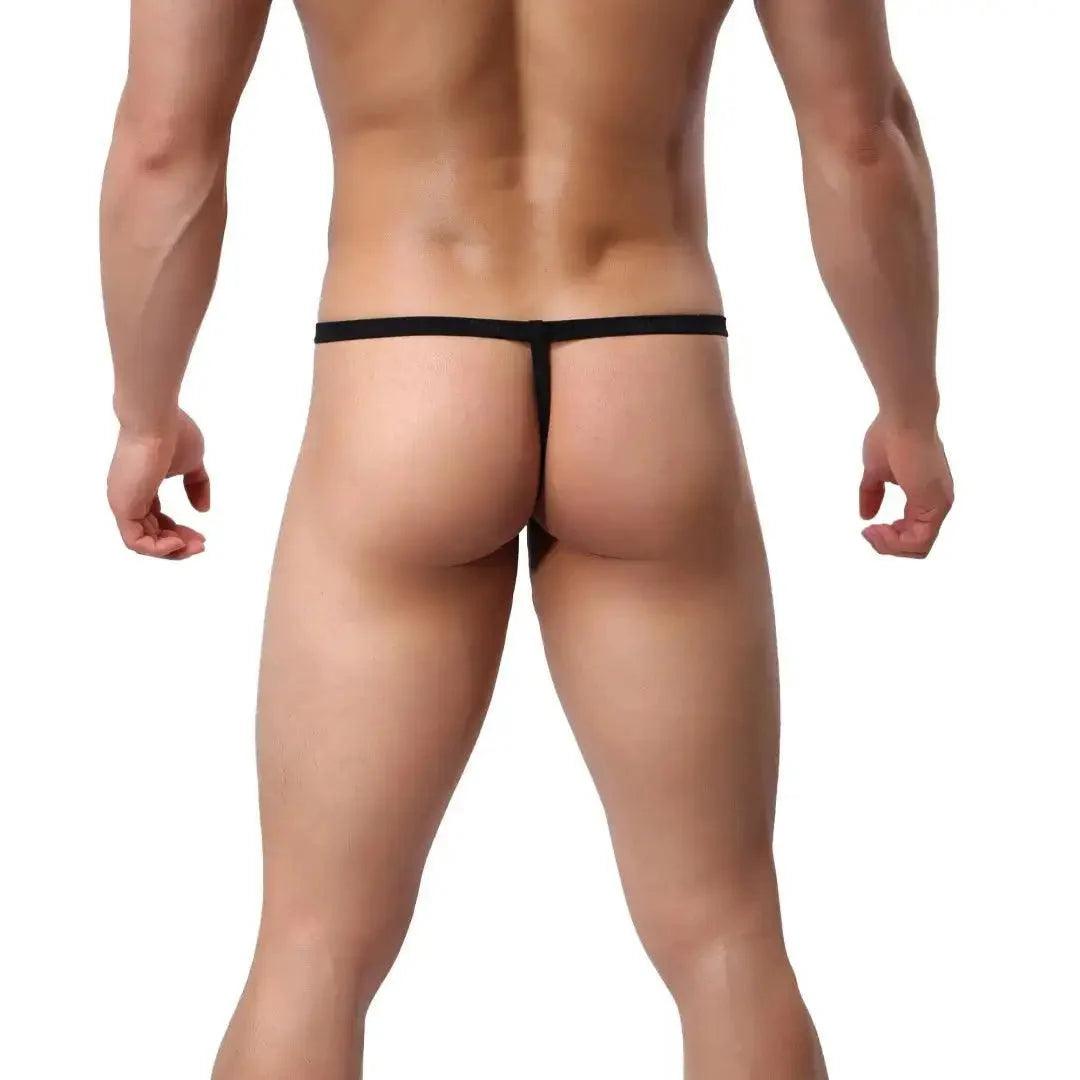 Men's Bamboo Fiber Thong with V-Cut Design T-Back - His Inwear