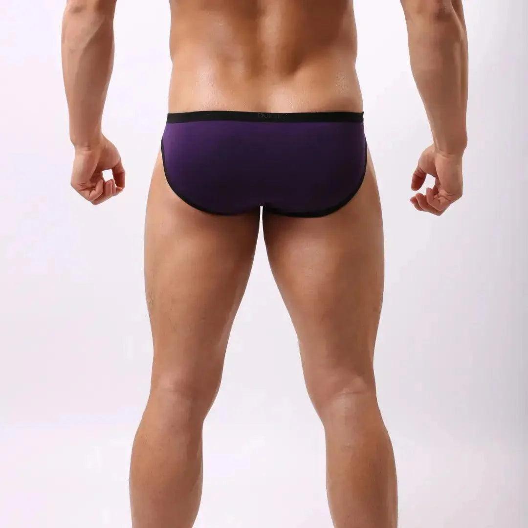 Men's Comfort-Fit Modal Low-Rise Briefs with Embossed Logo Waistband Male Underwear - His Inwear