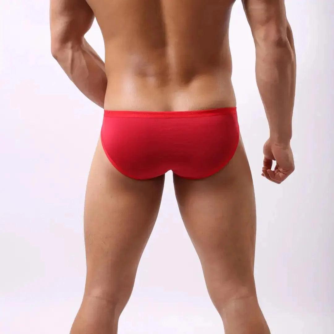 Men's Comfort-Fit Modal Low-Rise Briefs with Embossed Logo Waistband Male Underwear - His Inwear