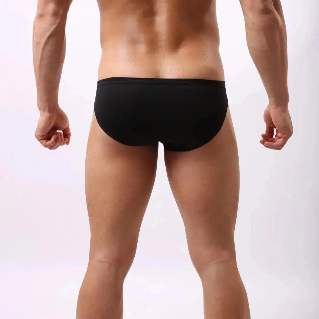 Men's Comfort-Fit Modal Low-Rise Briefs with Embossed Logo Waistband Male Underwear - His Inwear