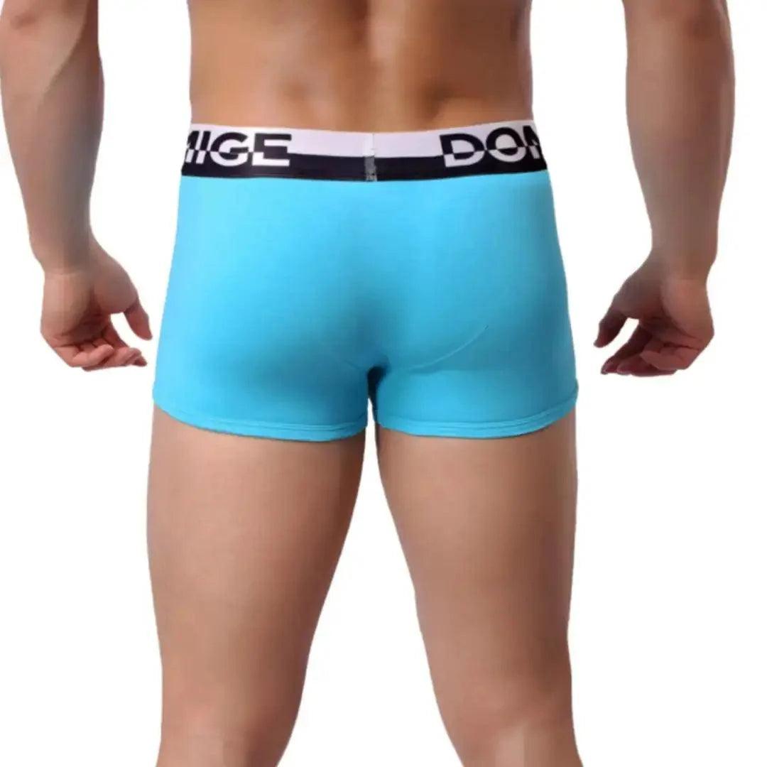 Men's Cotton Boxer Briefs with Silver Waistband and Turtle Shell Design Male Underwears - His Inwear