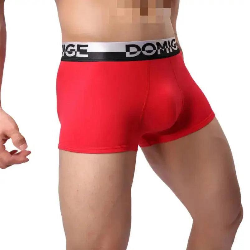 Men's Cotton Boxer Briefs with Silver Waistband and Turtle Shell Design Male Underwears - His Inwear